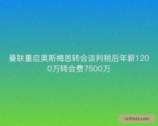 曼联重启奥斯梅恩转会谈判税后年薪1200万转会费7500万